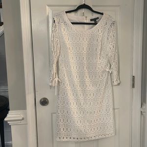 Madison Leigh lace patterned dress. Perfect for a bridal shower or evening out!